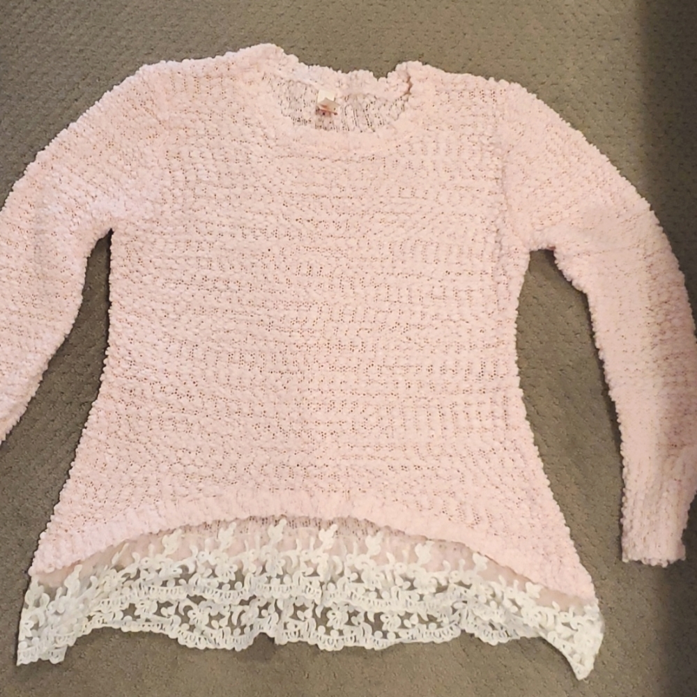 NEW pale Pink blouse sz XXL (19) lace trim